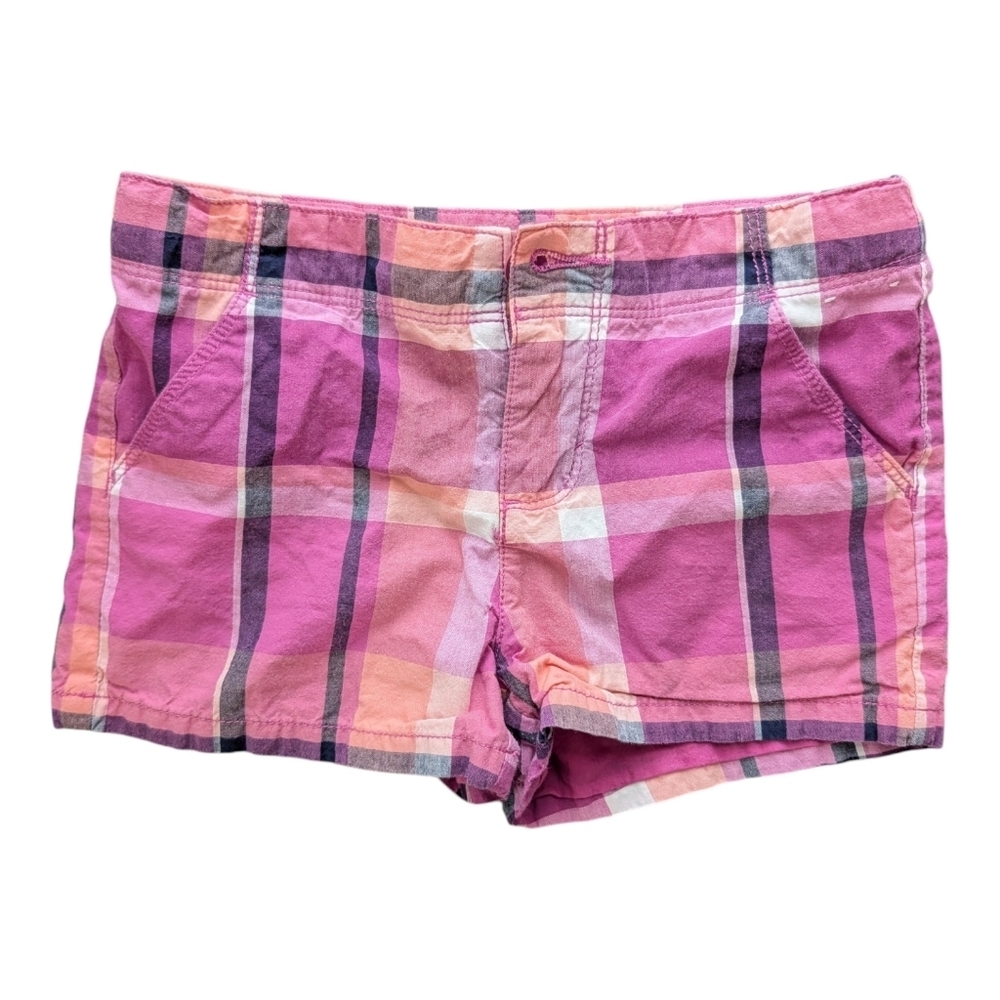 Gymboree Girls Pink Plaid Cotton Shorts Size 6